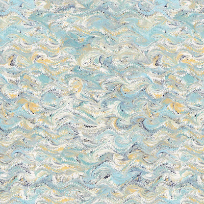 Venezia Marbled Wallpaper - Turquoise, flat lay of the repeating pattern