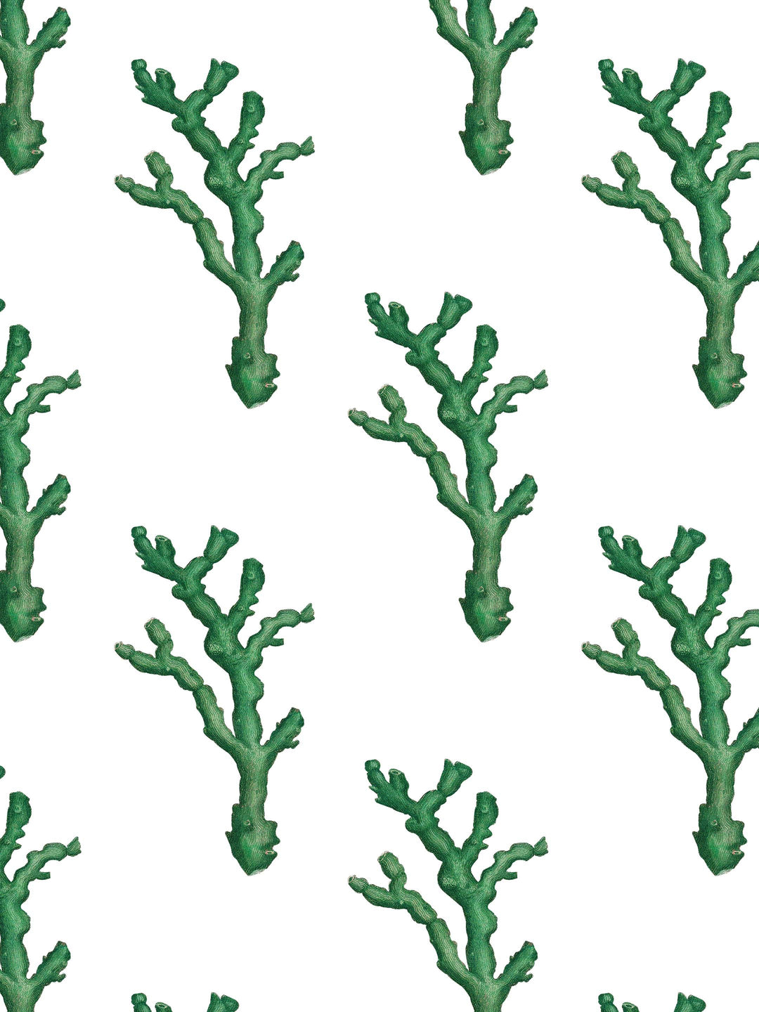 Coral Dash Wallpaper - Emerald Green