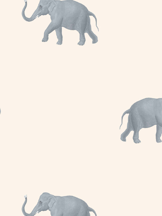Eli (Our beloved Elephant) Wallpaper - Grey Blue