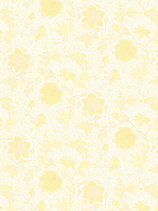 Folie Flora Floral Wallpaper - Buttermilk Yellow