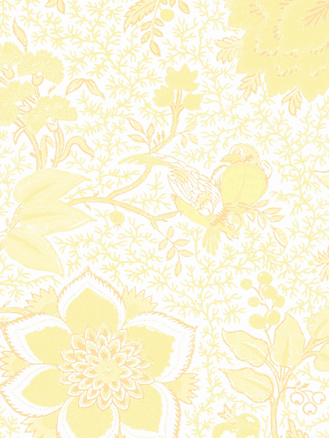Folie Flora Floral Wallpaper - Buttermilk Yellow