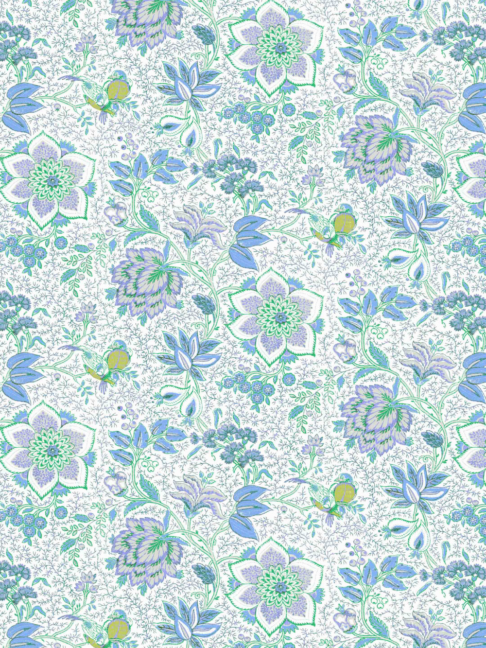 Folie Flora Floral Wallpaper - Minty Blue