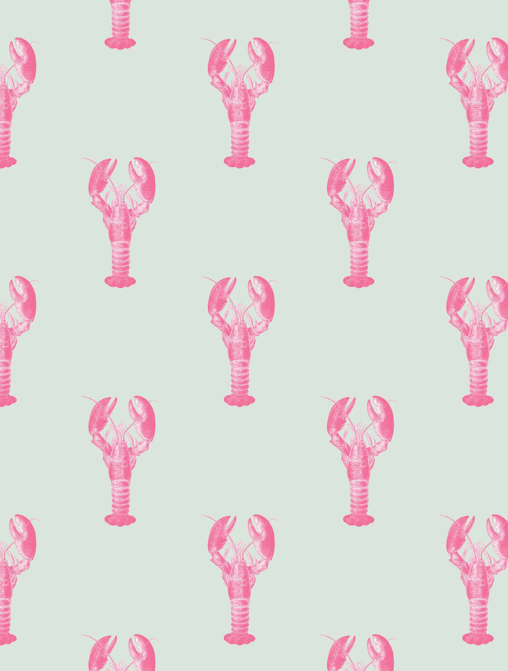 Pink lobster designer wallpaper 