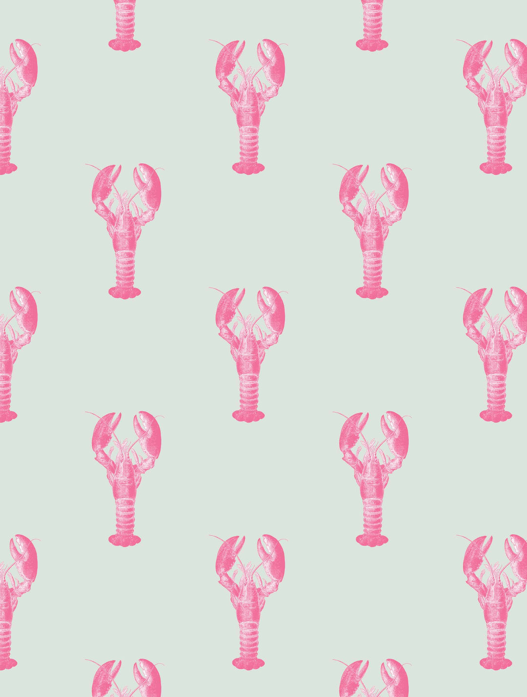 Pink lobster designer wallpaper 