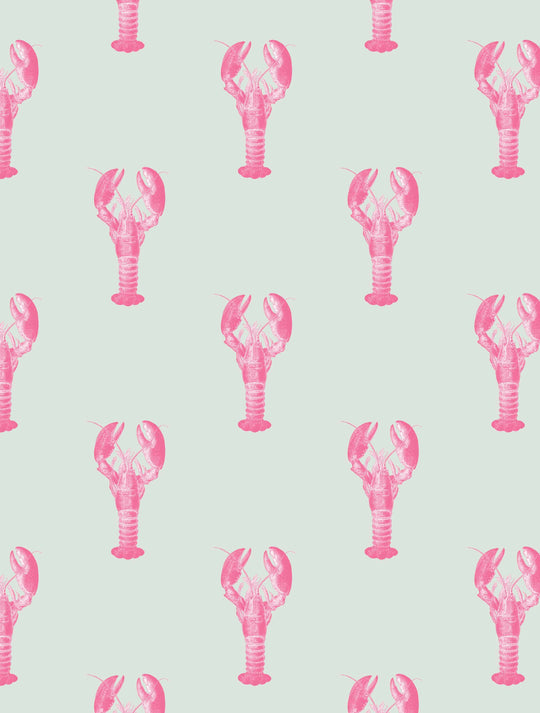 Pink lobster designer wallpaper 