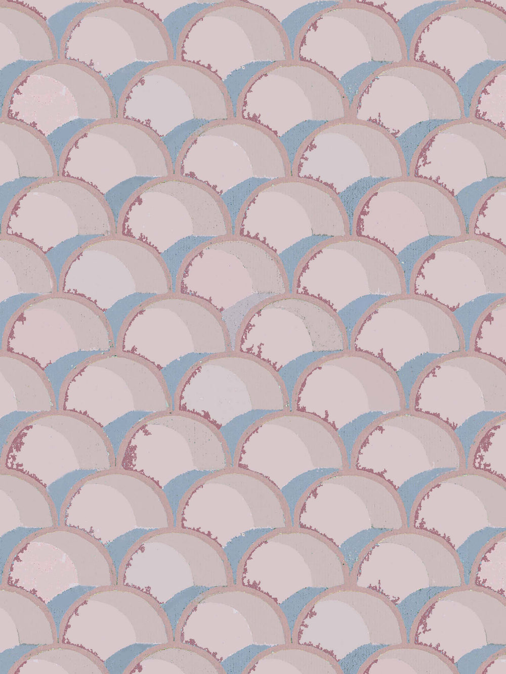 Mermaid - Fuchsia - Wallpaper - Milola Design